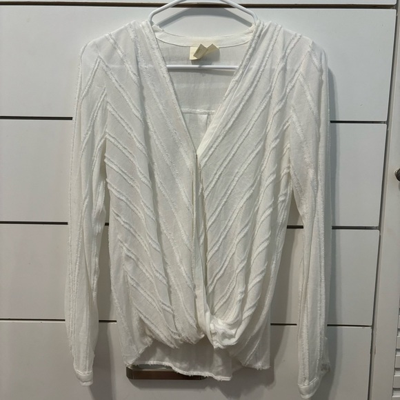 Anthropologie White Audre Textured Top - Picture 2 of 9